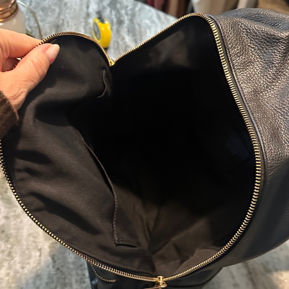 Coach Black Pebbled Leather Backpack with Gold Hardware - Picture 4 of 6